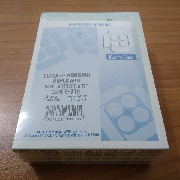 BLOCK REMISION 1/4 AUTOCOPIANTE FORMITEC