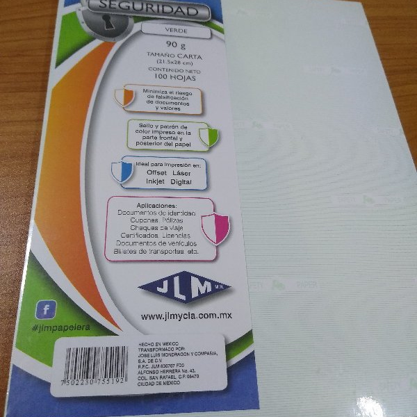 PAPEL SEGURIDAD PTE