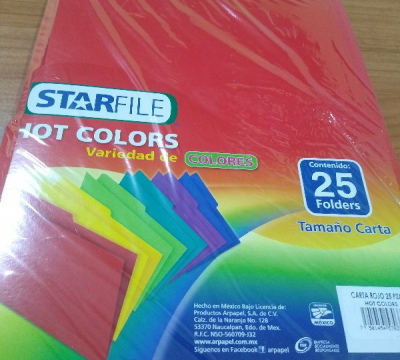 FOLDER HOT COLOR COLORES VARIOS T/C PZA