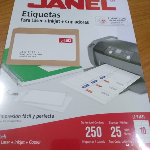 ETIQUETA JANEL J-5165 5.1X10.2 LASER C25